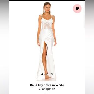 V. Chapman Calla Lily gown in White NWT size 8